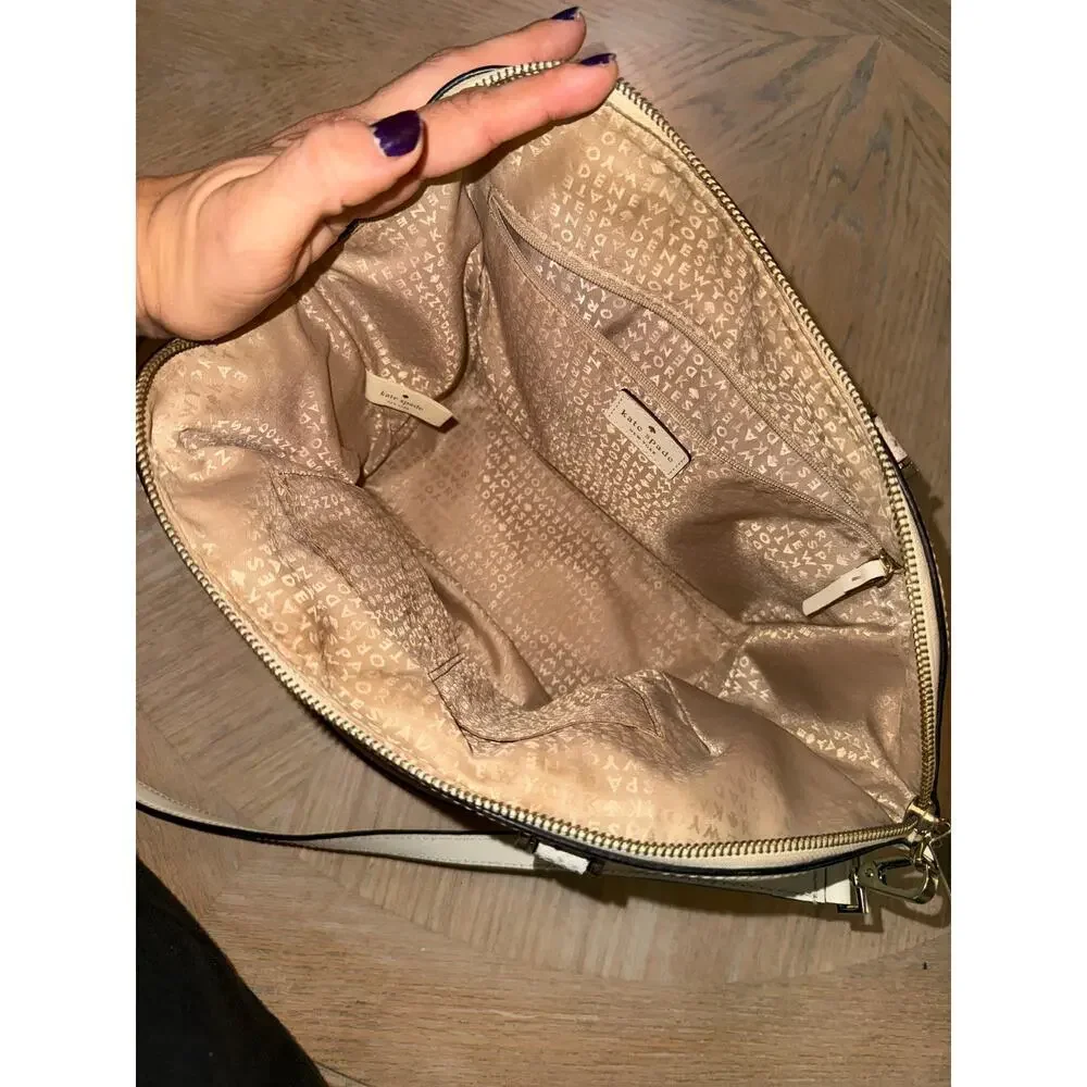 Kate Spade Savannah Parliament Square (Cement/Natural Snake) smooth leather bag